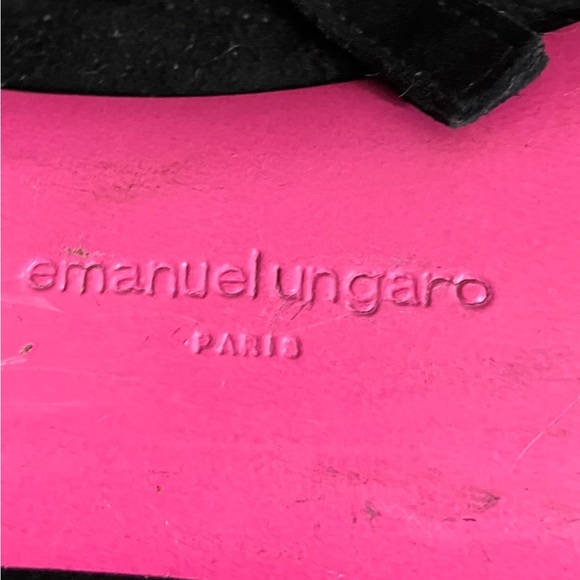 Emanuel Ungaro Black Suede $ Patent Leather Ankle Boots Size 39.5 - Picture 7 of 9